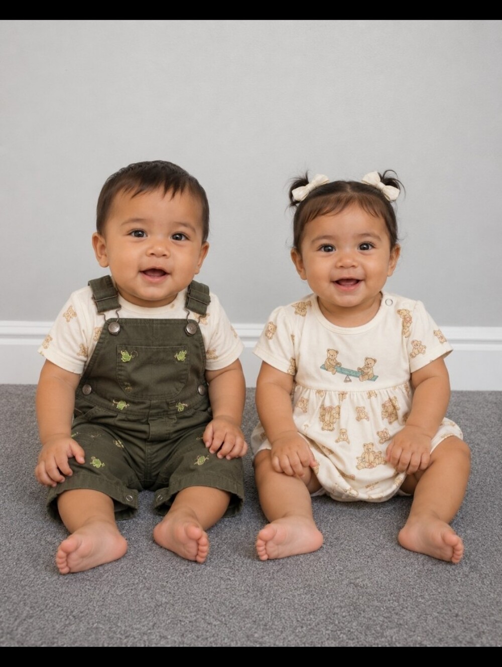 GREEN DOG embroidered short overall & one pc 6-9M